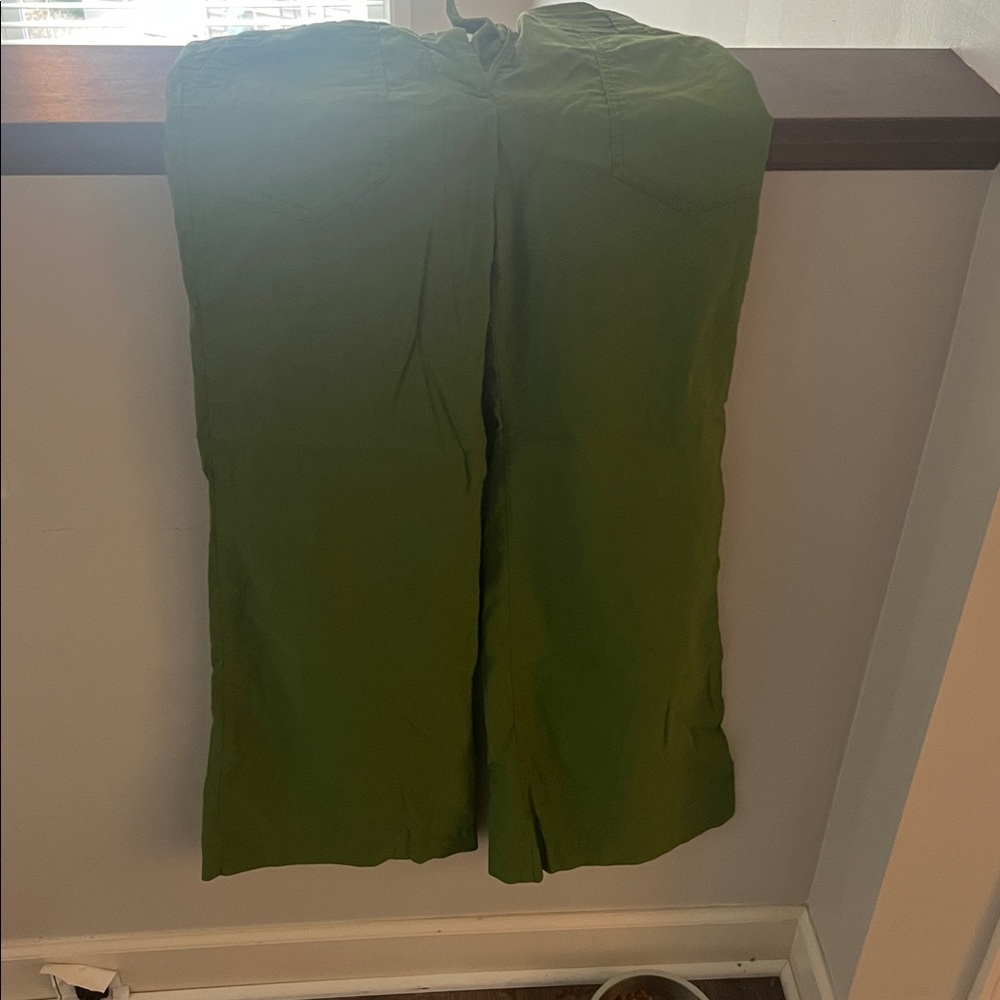 Maeve Green Wide-Leg Trousers